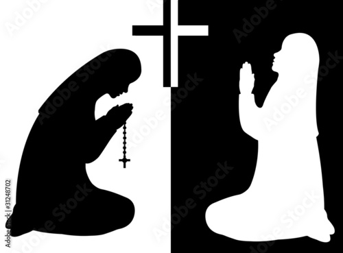 Praying nuns