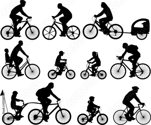 bicyclists silhouettes collection #31248705