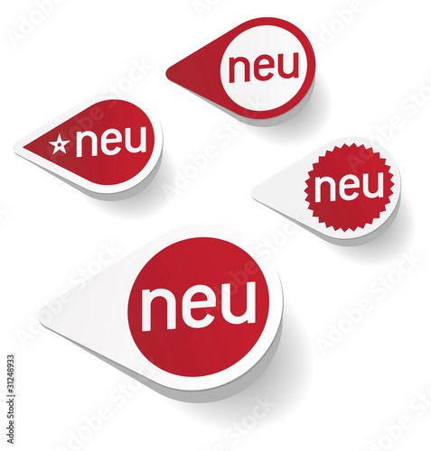 neu aufkleber