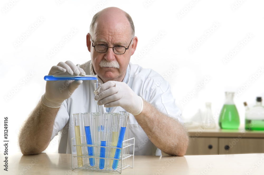 Scientist working with chemicals Scientist working with chemicals