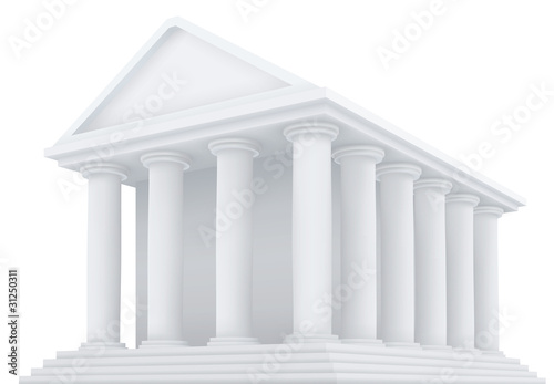 High detailed 3d vector illustration of an ancient building