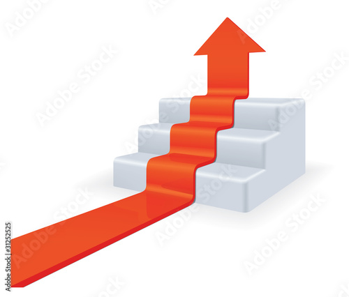 Arrow upstairs. Growth concept. High detailed 3d vector