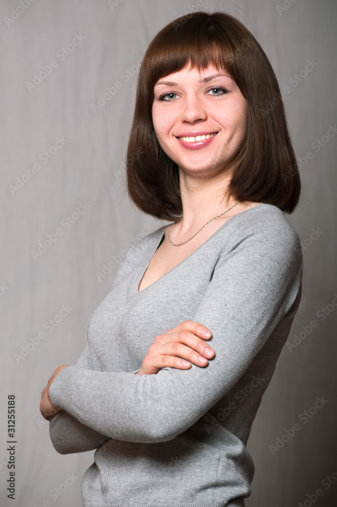 Attractive woman with her arms crossed Attractive woman with her arms crossed