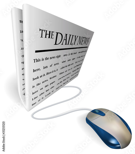 Mouse and  news paper concept