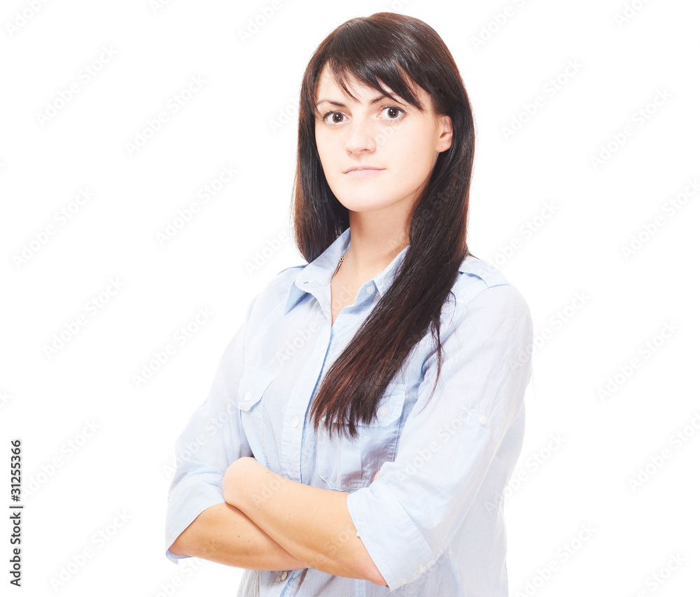 Beautiful european young girl in shirt Beautiful european young girl in shirt