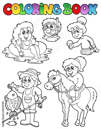 Coloring book with kids activities