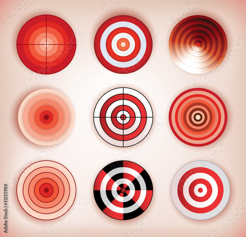 set of different isolated dartboards photo