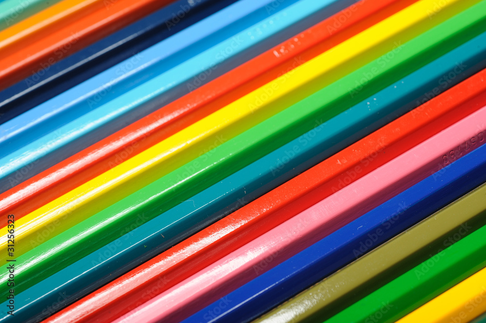 Many colorful school pencils isolated on white background Many colorful school pencils isolated on white background
