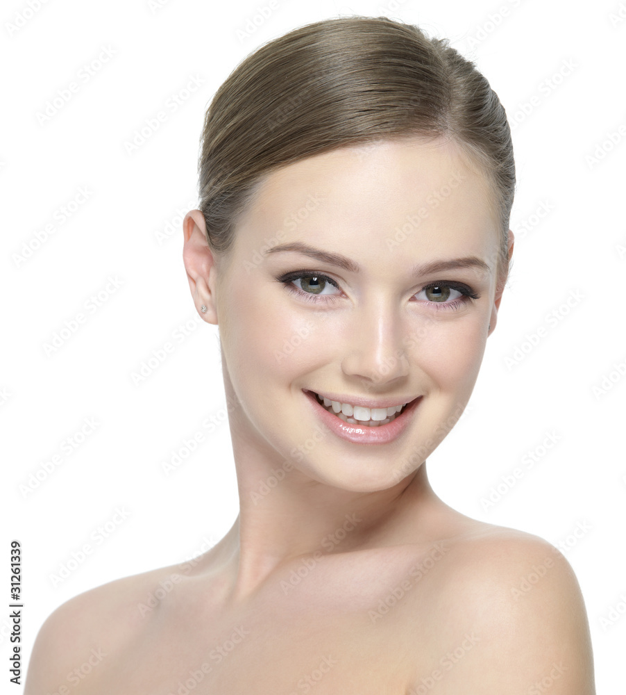 Fototapeta premium Happy smiling face of the young teen girl