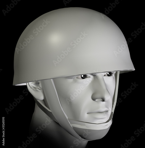 soldier with helmet 3d illustration
