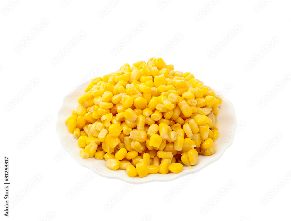 canned corn on a plate canned corn on a plate