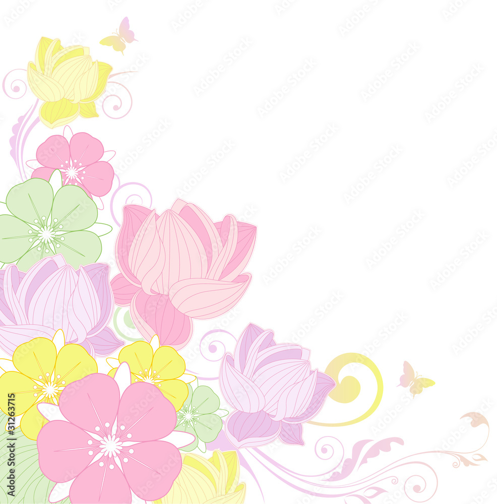 floral background with lotus floral background with lotus