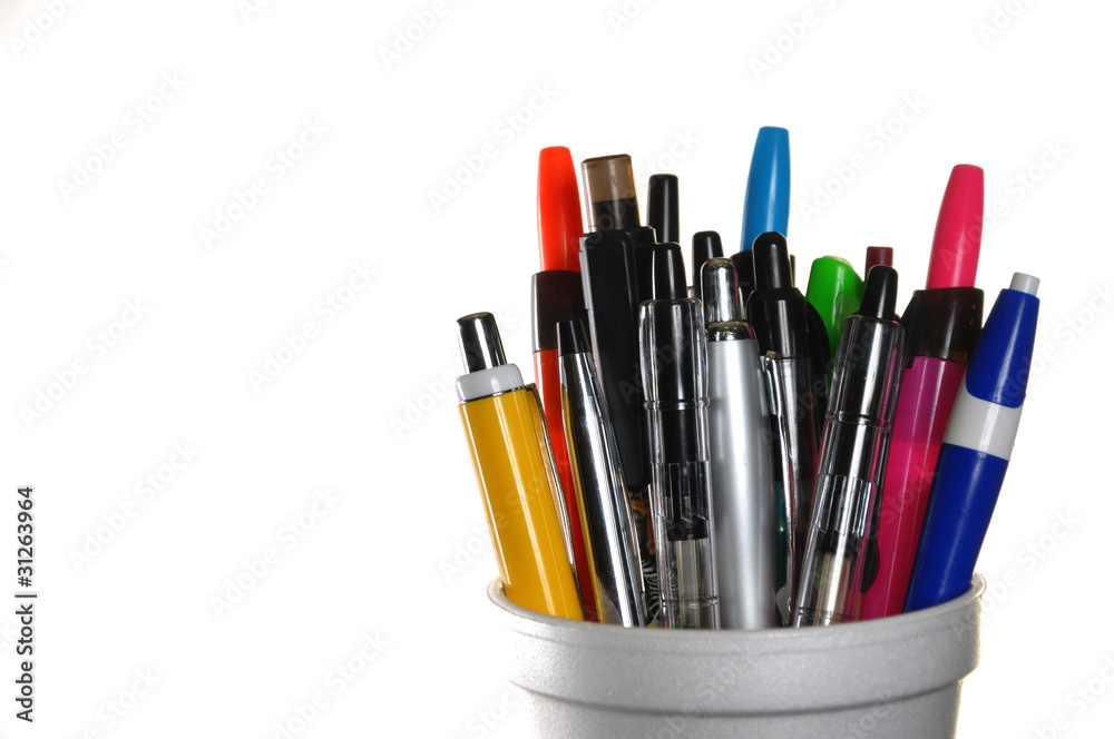 Pens in a cup Pens in a cup