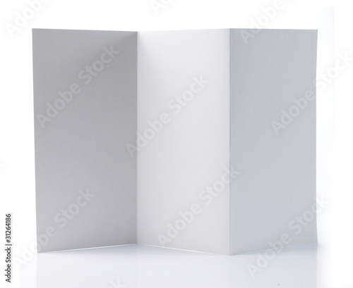 Flyer or brochure with zig zag Z-Fold. isolated over white