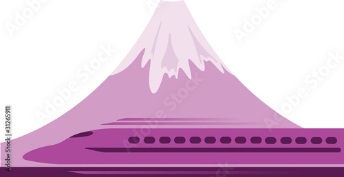 Fotografija Mount Fuji in Japan with bullet train