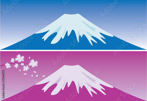 Mount Fuji in winter and spring