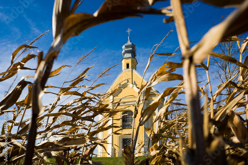 church in cornfield
