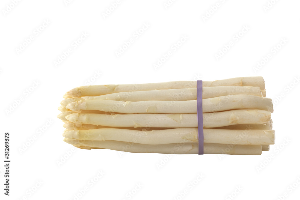 Raw white asparagus bunch Raw white asparagus bunch