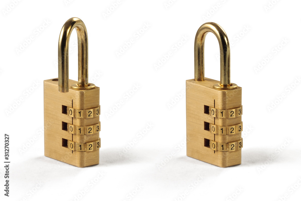 Combination Lock - Unlocked and Locked Combination Lock - Unlocked and Locked