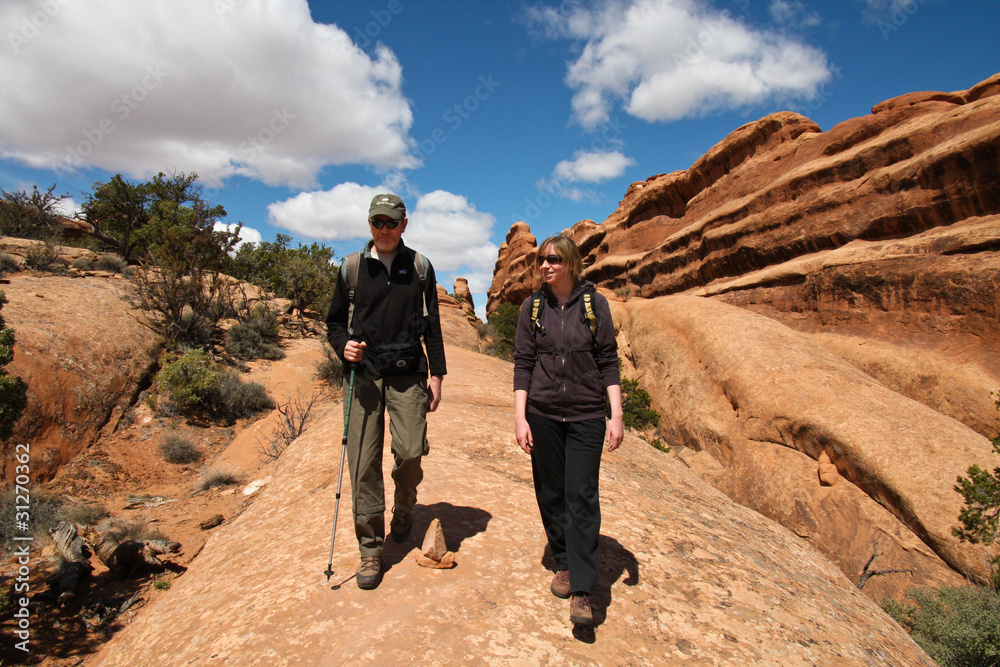 2 happy hikers - Arches NP