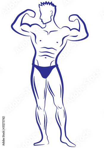 muscle man, vector