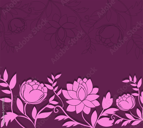 dark background with pink flowers
