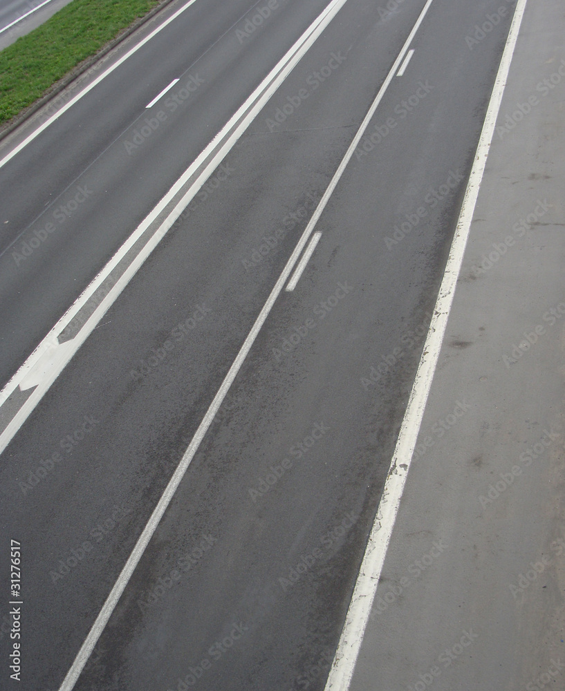 top view on a bridge from highway road