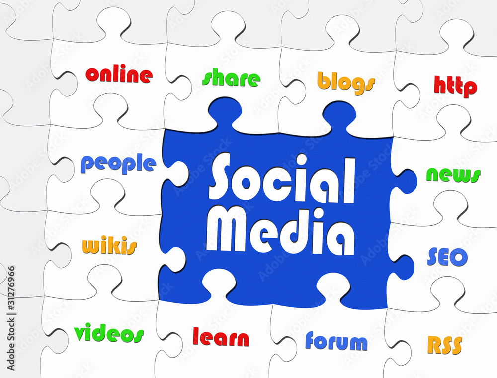 Social Media - Business Concept - Puzzle