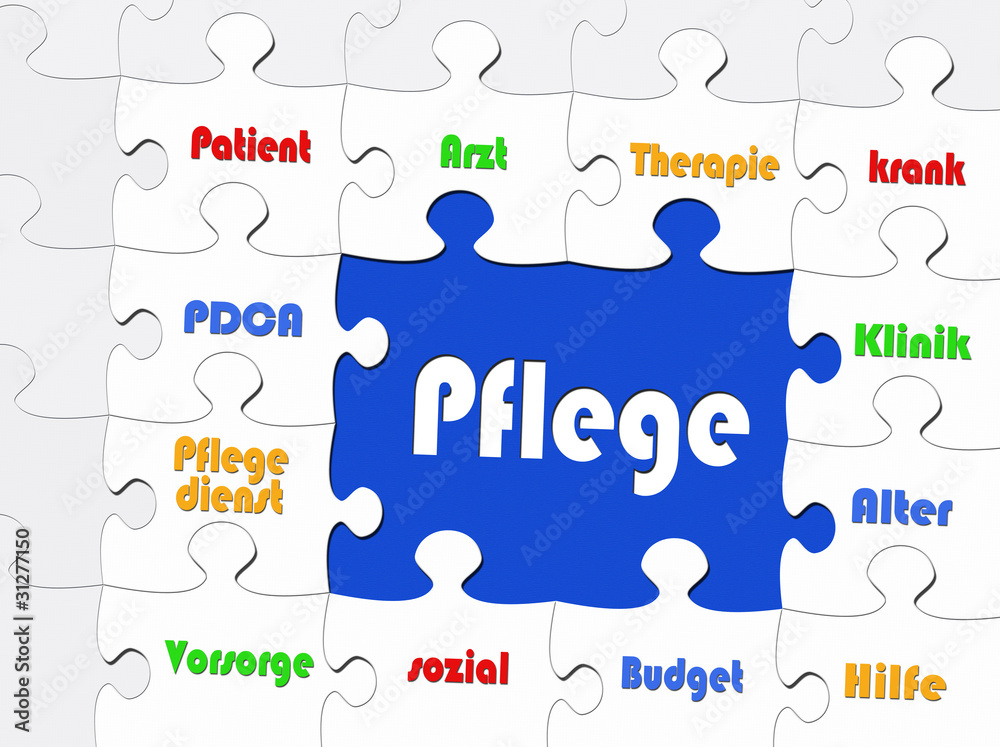 Pflege - Business Konzept - Puzzle Style Pflege - Business Konzept - Puzzle Style