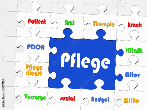 Pflege - Business Konzept - Puzzle Style