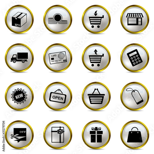 Shopping icons set