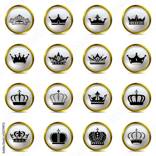 Crown icons set