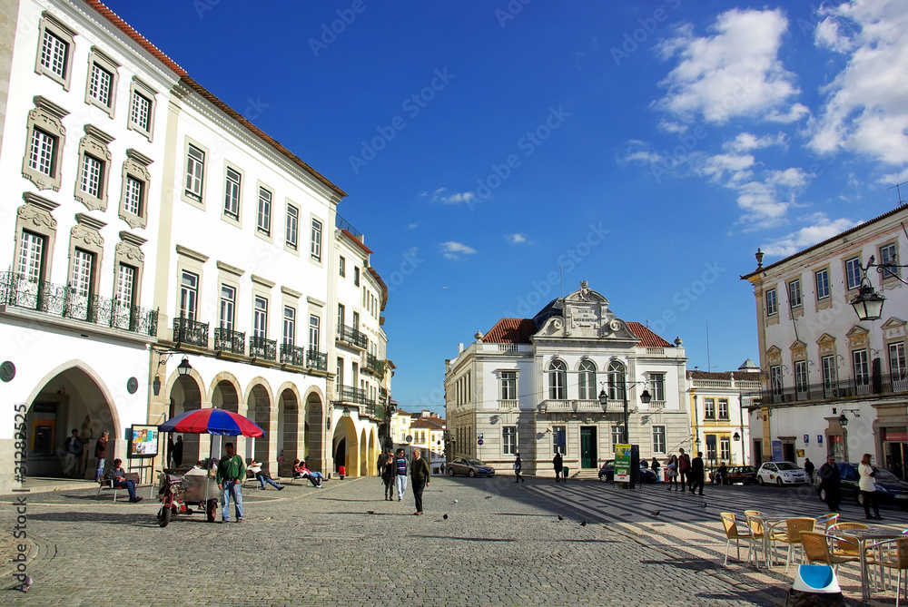 Giraldo square, Evora, Portugal.