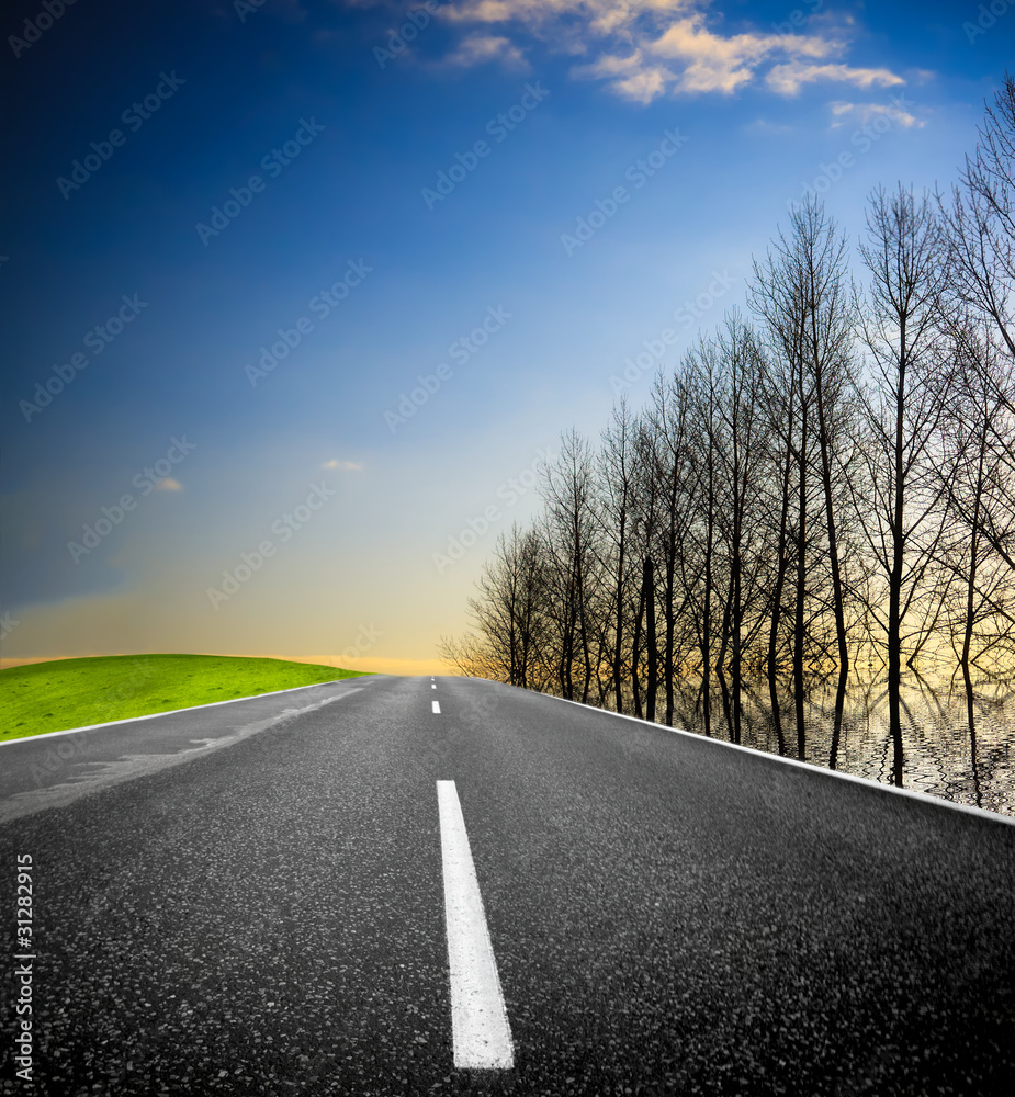 Fototapeta premium Empty countryside road