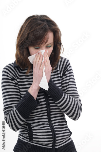 sick woman suffering