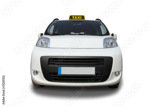 Taxi on white background