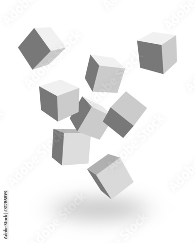falling 3d boxes