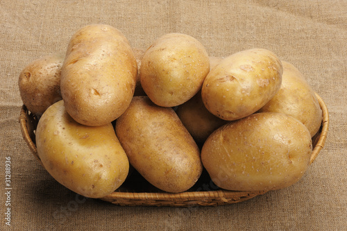 Potatoes on a sacking