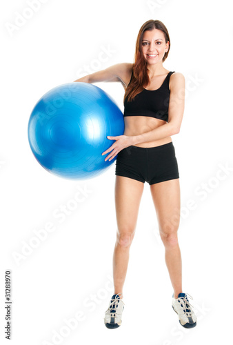 Fitness woman posing with fitness ball © Andrey Popov