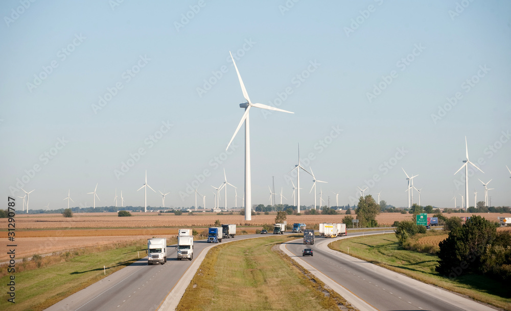 Wind turbine and highway