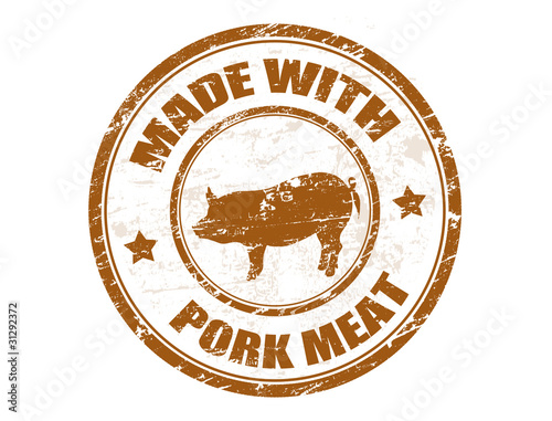 made with pork meat stamp