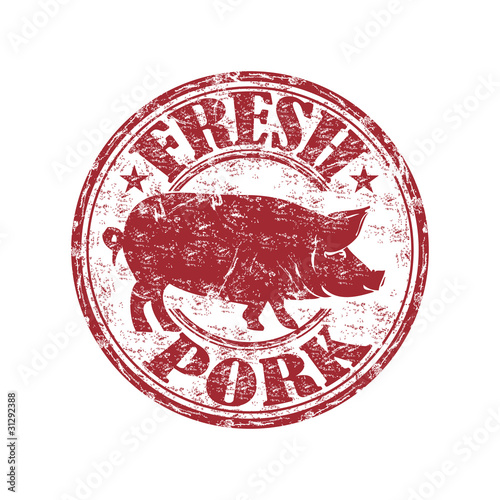 Fresh pork grunge rubber stamp