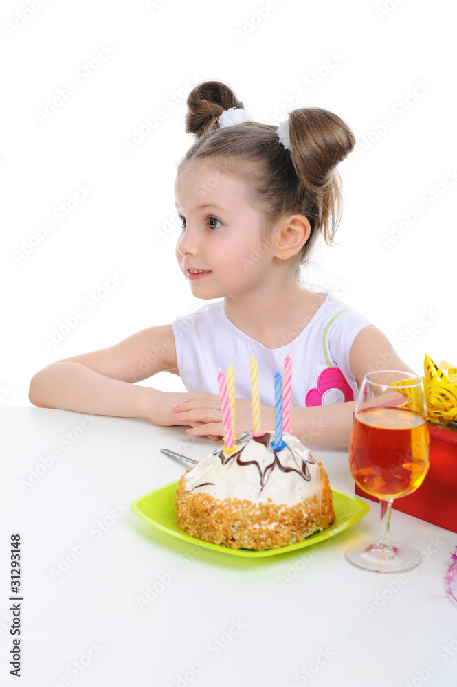 Beautiful little girl celebrates birthday Beautiful little girl celebrates birthday