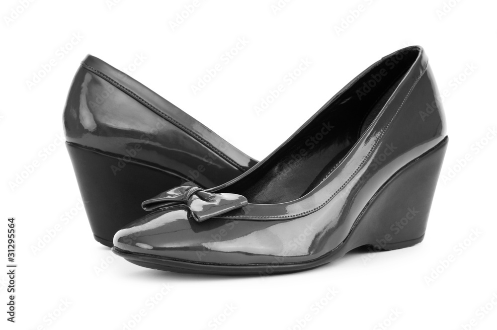 Black shoes isolated on the white background Black shoes isolated on the white background