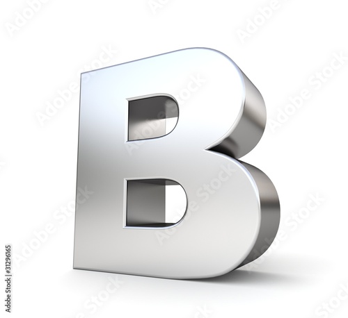 3d metal letter b