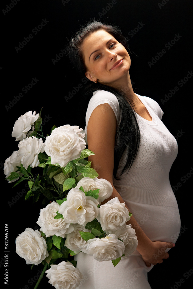Naklejka premium pregnant with roses