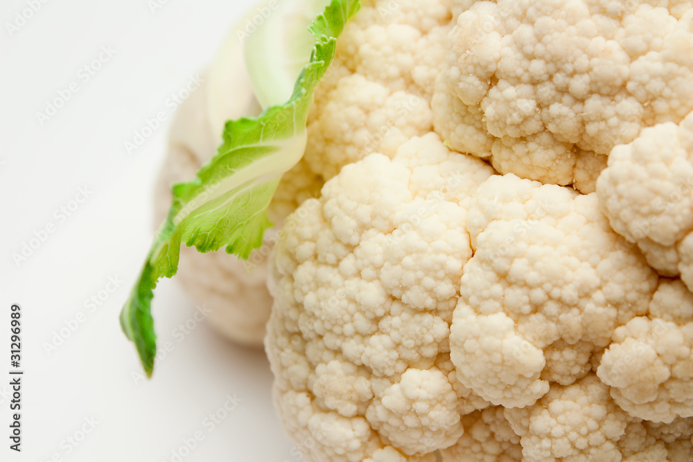 Cauliflower with green leaf Cauliflower with green leaf