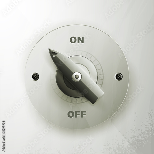icon on off switch on a gray background. EPS10,