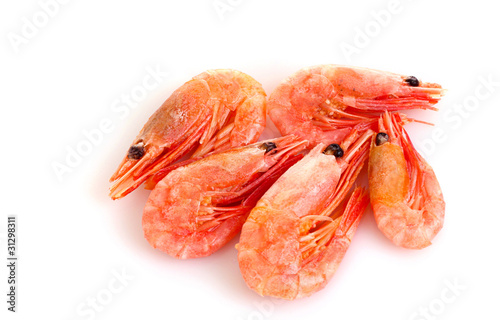 fresh shrimp isolated on white