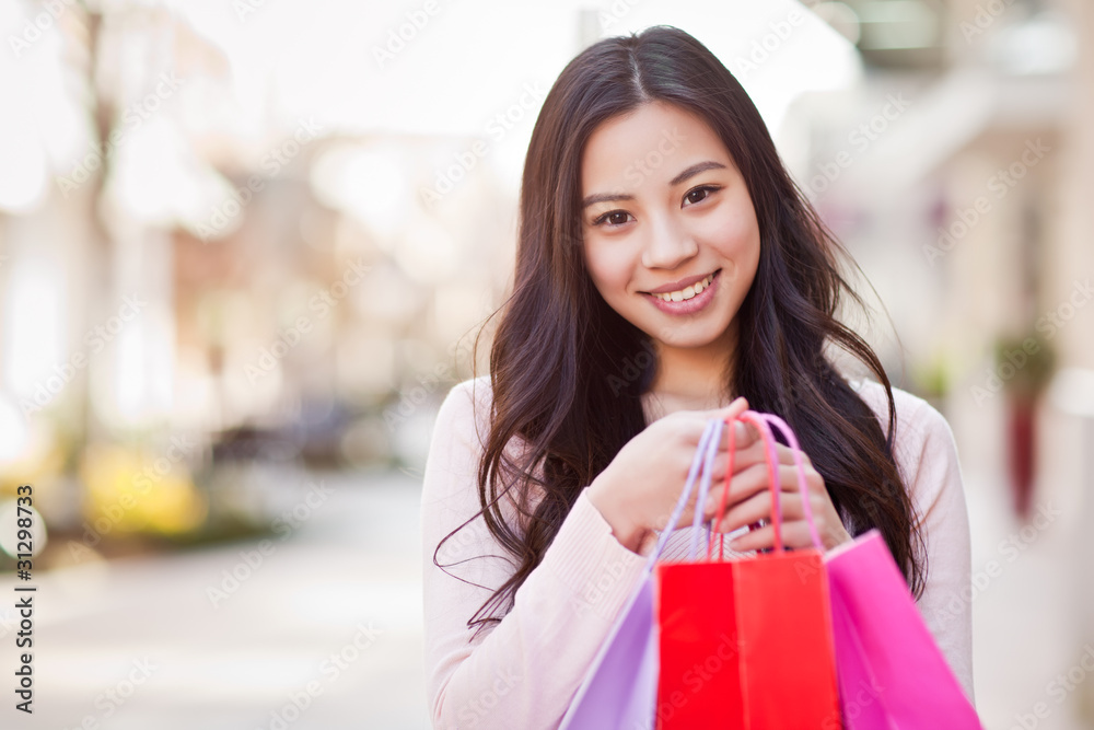 Asian woman shopping